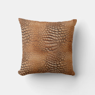 Oreiller jeté à motif crocodile