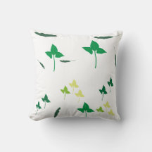 Oreiller jeté à motif de feuille botanique verte m