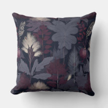 Oreiller jeté à motif de figue et d'herbe de Pampa