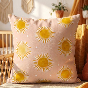 Oreiller jeté à motif de soleil radieux