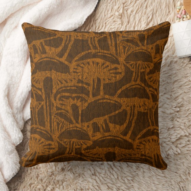 Oreiller jeté à motif d'histoire de champignon (Couverture)