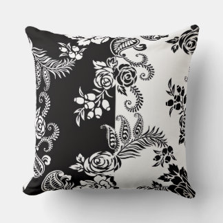 Oreiller jeté à motif floral monochrome moderne