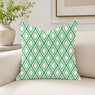 Oreiller jeté à motif géométrique vert moderne