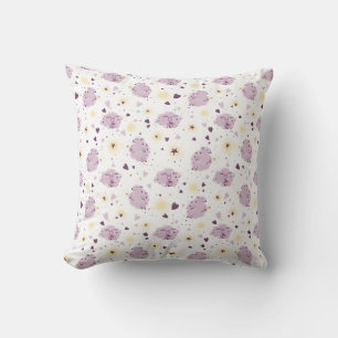 Oreiller jeté à motif mignon mouton violet Kawaii