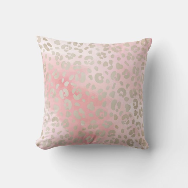 Oreiller jeté à motif rose léopard (Recto)