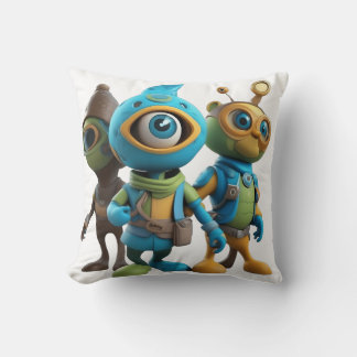 Oreiller jeté à thème de dessin animé extraterrest
