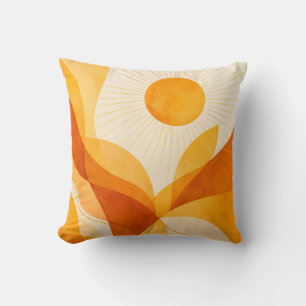 Oreiller jeté abstrait Golden Sunrise