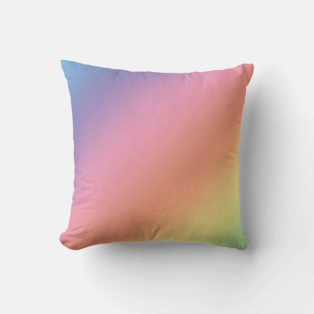 Oreiller jeté arc-en-ciel pastel (Recto)