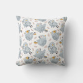 Oreiller jeté aux oiseaux fleuris mignons (Recto)