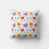 Oreiller jeté avec beaucoup de cœurs (Recto)