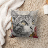 Oreiller jeté avec impression de chat mignon (Couverture)