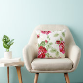 Oreiller jeté avec impression de rose rouge sur fo (Chaise)