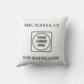 Oreiller jeté avec logo rectangulaire moderne blan (Verso)