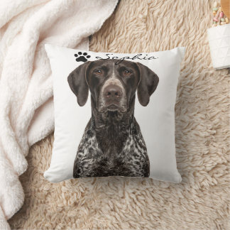 Oreiller jeté avec photo de chien Pointer personna