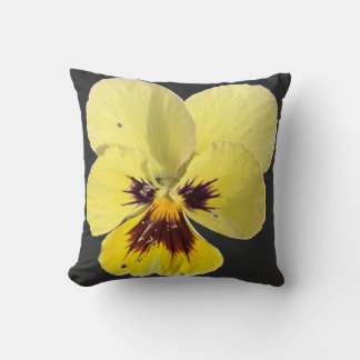Oreiller jeté avec photo de fleur de pensée jaune