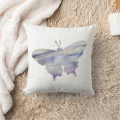 Oreiller jeté avec silhouette de papillon violet p (Couverture)