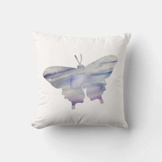 Oreiller jeté avec silhouette de papillon violet p (Recto)