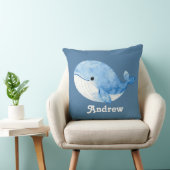 Oreiller jeté Baleine à l'aquarelle (Chaise)