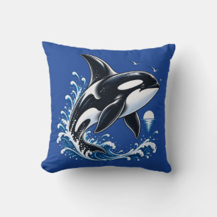 Oreiller jeté Baleine Orque Vague Océanique – Bale
