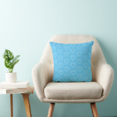 Oreiller jeté bleu avec des cœurs (Chaise)