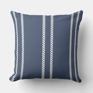 Oreiller jeté bleu marine classique avec rayures