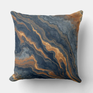 Oreiller Jeté Bleu Marine Orange Brûlé Bleu Poussi