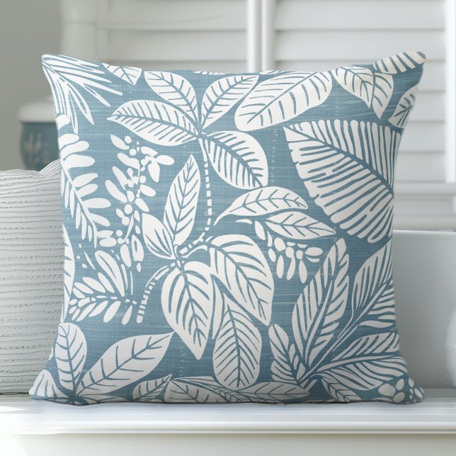 Oreiller jeté bleu tropical délavé (Créateur téléchargé)