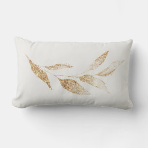 Oreiller jeté botanique à feuille d'or brossé élég