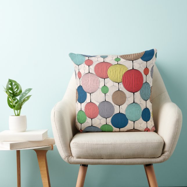 Oreiller jeté Boules de couleur (Chaise)