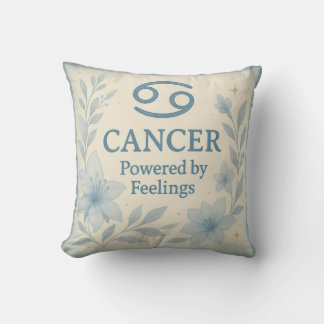Oreiller jeté Cancer – Zo floral bleu inspiré de l