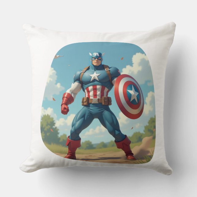oreiller jeté Captain America (Recto)