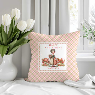 Oreiller jeté champignon rose pour 5ème anniversai
