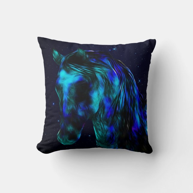 Oreiller jeté Cheval Bleu (Recto)