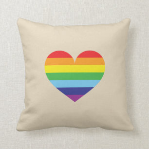 Oreiller jeté Cœur Arc-en-ciel Drapeau de Fierté L