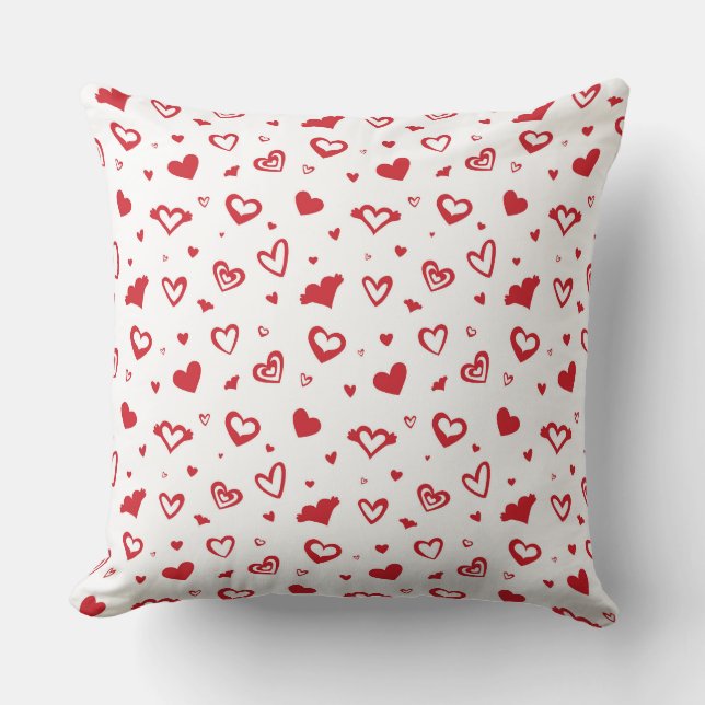 Oreiller jeté coeurs de la Saint-Valentin (Recto)