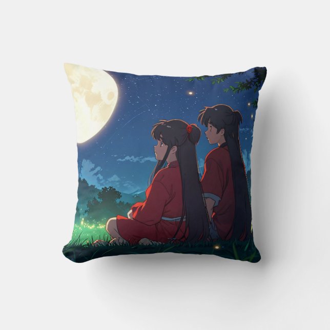 Oreiller jeté Compagnons au Clair de Lune (Recto)
