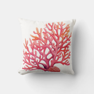 Oreiller jeté corail rose pêche Maison de plage