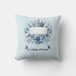 Oreiller jeté Couronne Fleurie Bleue Prince Royal