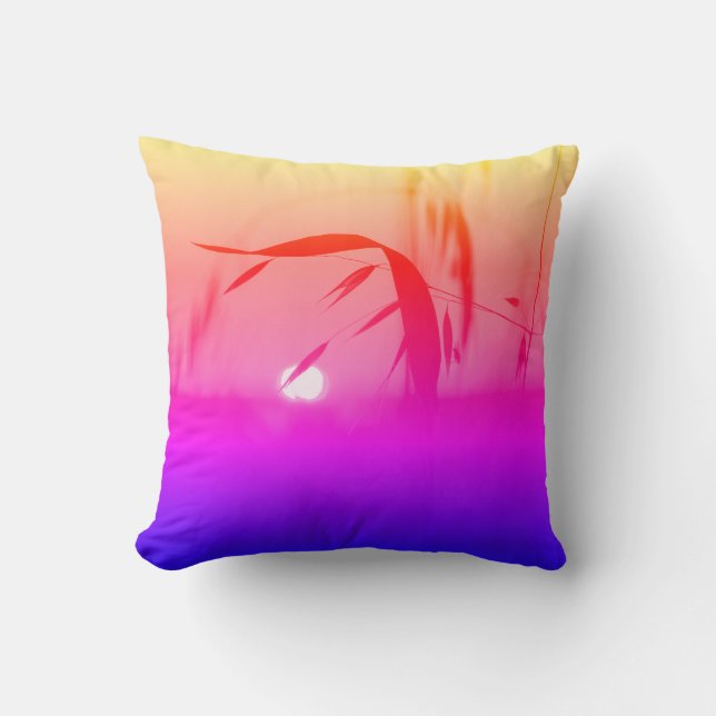 Oreiller jeté coussin coloré Funky Sunset (Recto)
