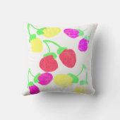 Oreiller Jeté Coussin de Berries Rose Jaune Mignon (Verso)