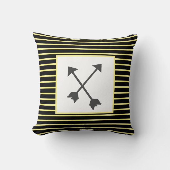 Oreiller jeté coussin rayures vertes élégantes (Recto)