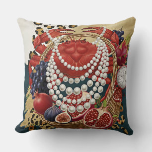 Oreiller jeté Crabe Éclectique avec Collier de Per