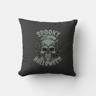 Oreiller jeté Crâne Halloween Effrayant
