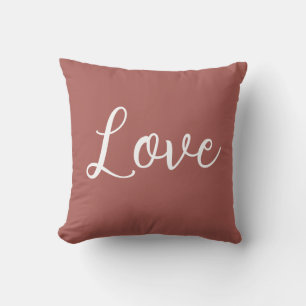 Oreiller jeté d'amour Terracotta Rouge Blanc