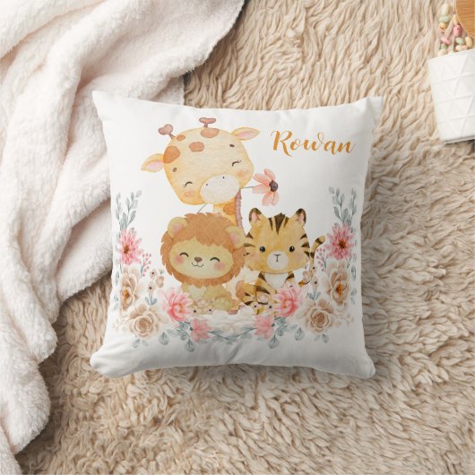Oreiller jeté d'animal sauvage mignon (Couverture)