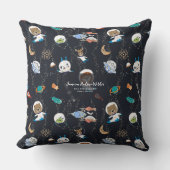 Oreiller jeté d'animaux d'espace personnalisés (Recto)