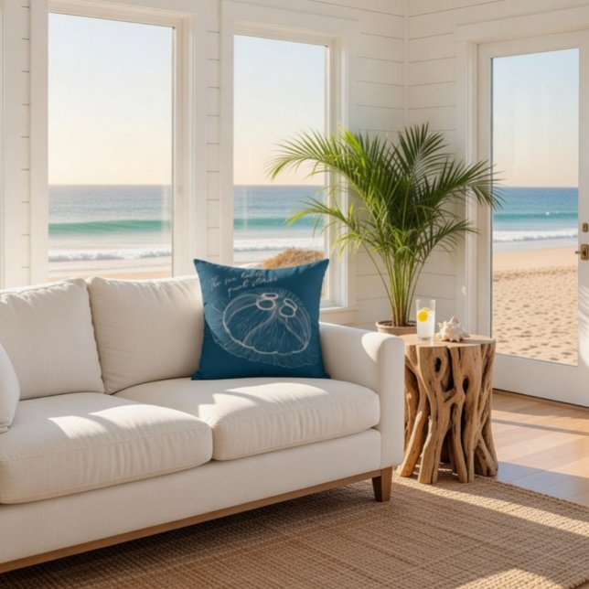 Oreiller jeté d'art de méduse dessiné à la main (Créateur téléchargé)