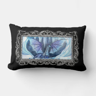 Oreiller jeté d'art fantastique de dragon de glace