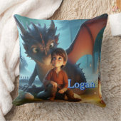Oreiller jeté d'aventure de garçon et de dragon pe (Couverture)