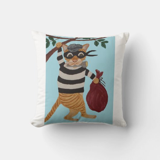 Oreiller jeté de cambrioleur de chat (Recto)